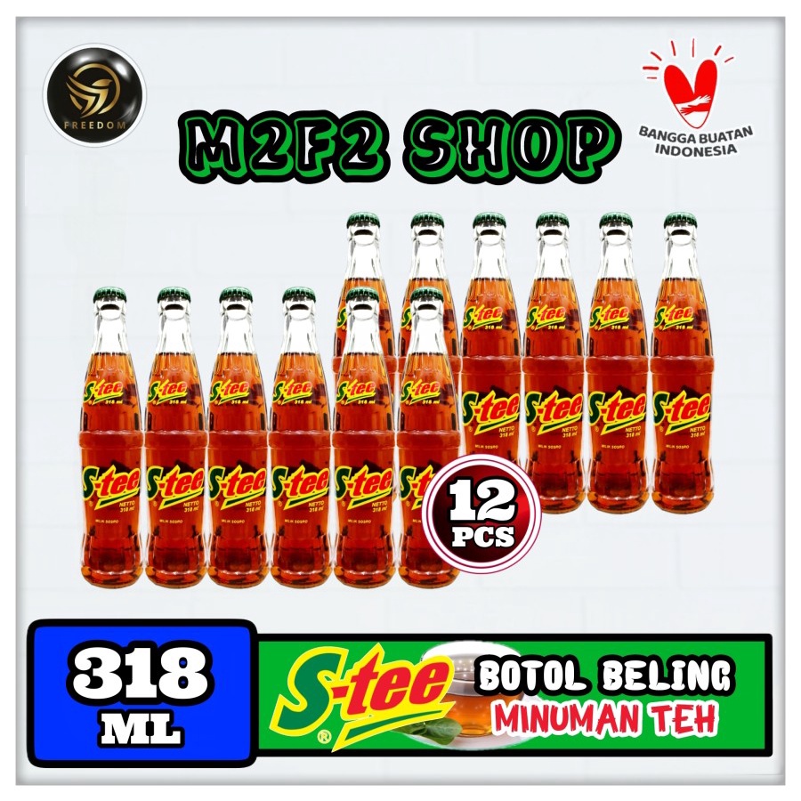 

S-tee | Stee Botol Sosro Beling Kaca - 318 ml (Kemasan 12 Botol)