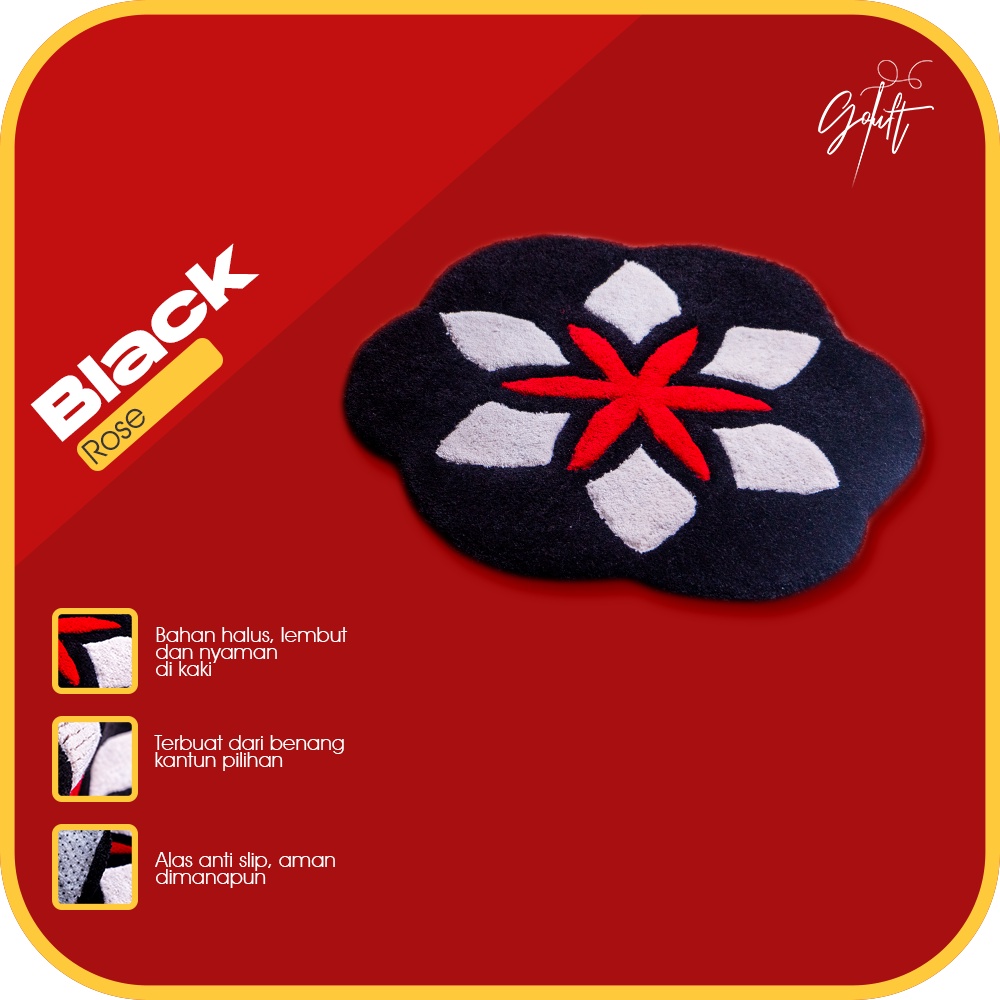 Black Rose Tufting Rug