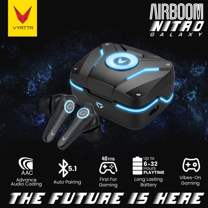 VYATTA AIRBOOM NITRO GALAXY TWS BLUETOOTH HEADSET EARPHONE GAMING