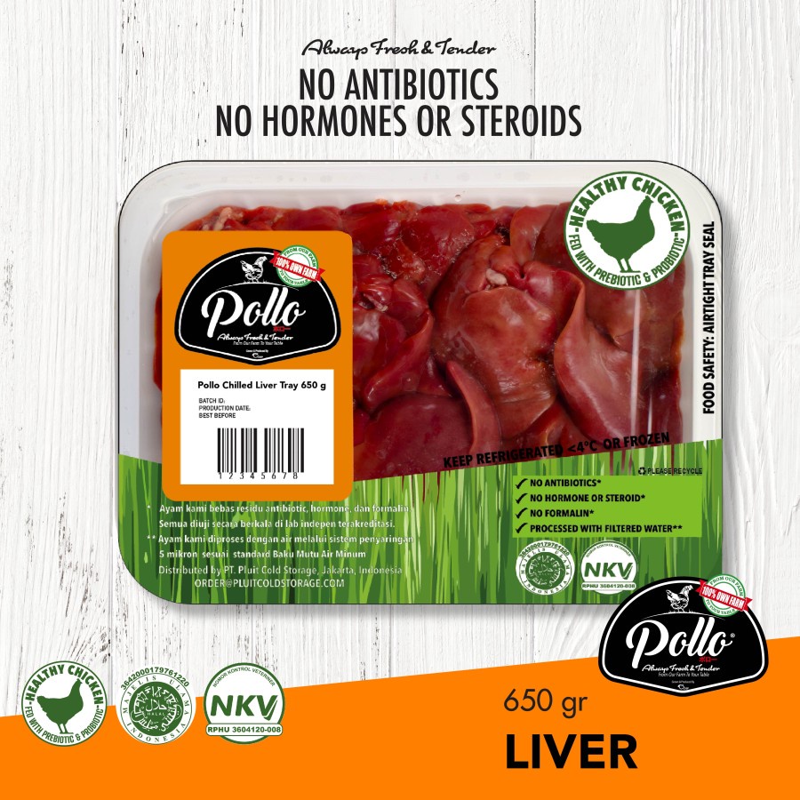 

Hati Ayam Probiotik Pollo 650gram