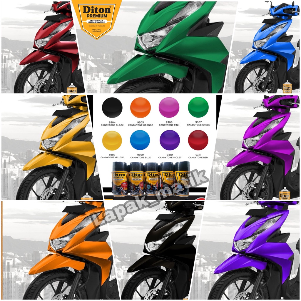 Pilok DITON PREMIUM Candy Tone HITAM ORANGE PINK HIJAU KUNING BIRU VIOLET MERAH