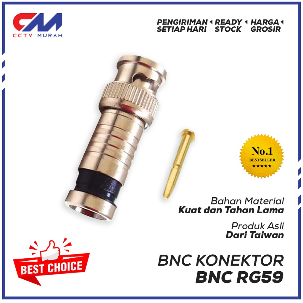 BNC COMPRESS RG-59 || CONNECTOR BNC COMPRESS TAIWAN ORIGINAL