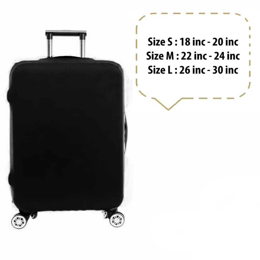 Sarung Koper Polos / Motif 18 inch 20 inch Tebal Luggage Cover Pelindung Koper Ukuran Small Penutup Koper