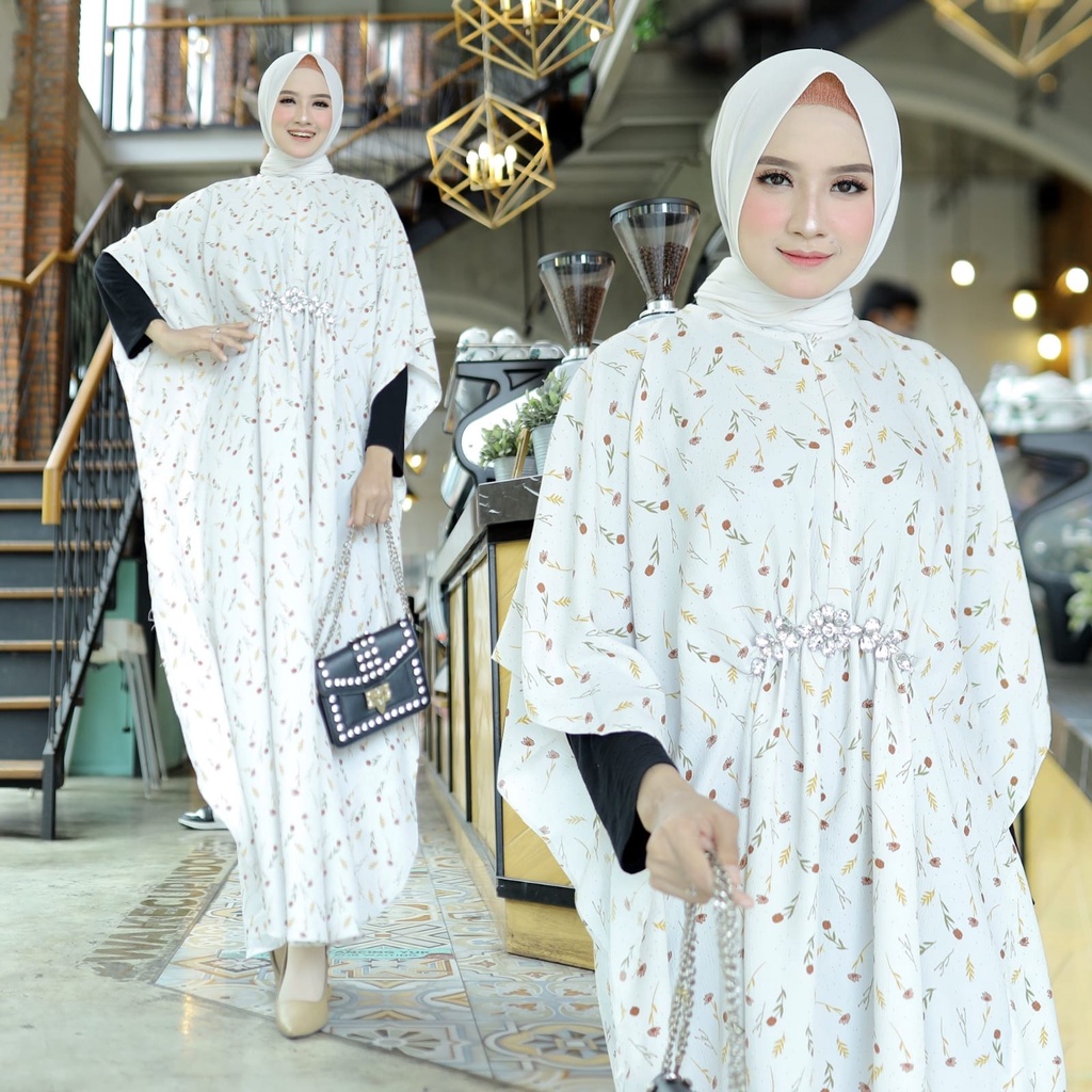 Kaftan Wanita Muslim Bahan Crinkle Kekinian NO INNER Anisa HOPYLOVY