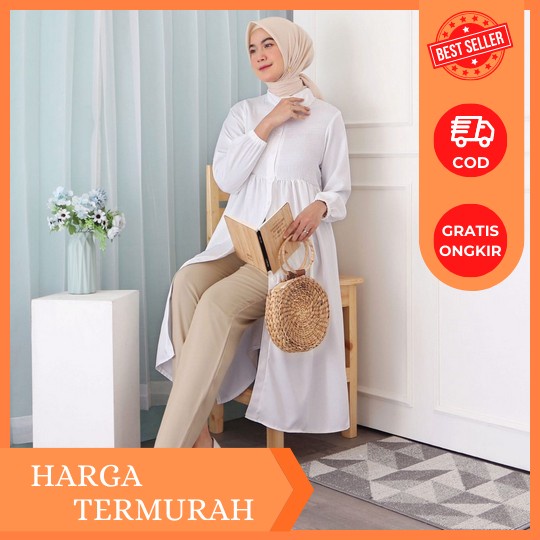 Kaktus Tunik / Tunik Model Terbaru 2023 Matt Katun Linen / Atasan Wanita Aksen Bordir Murah Kekinian