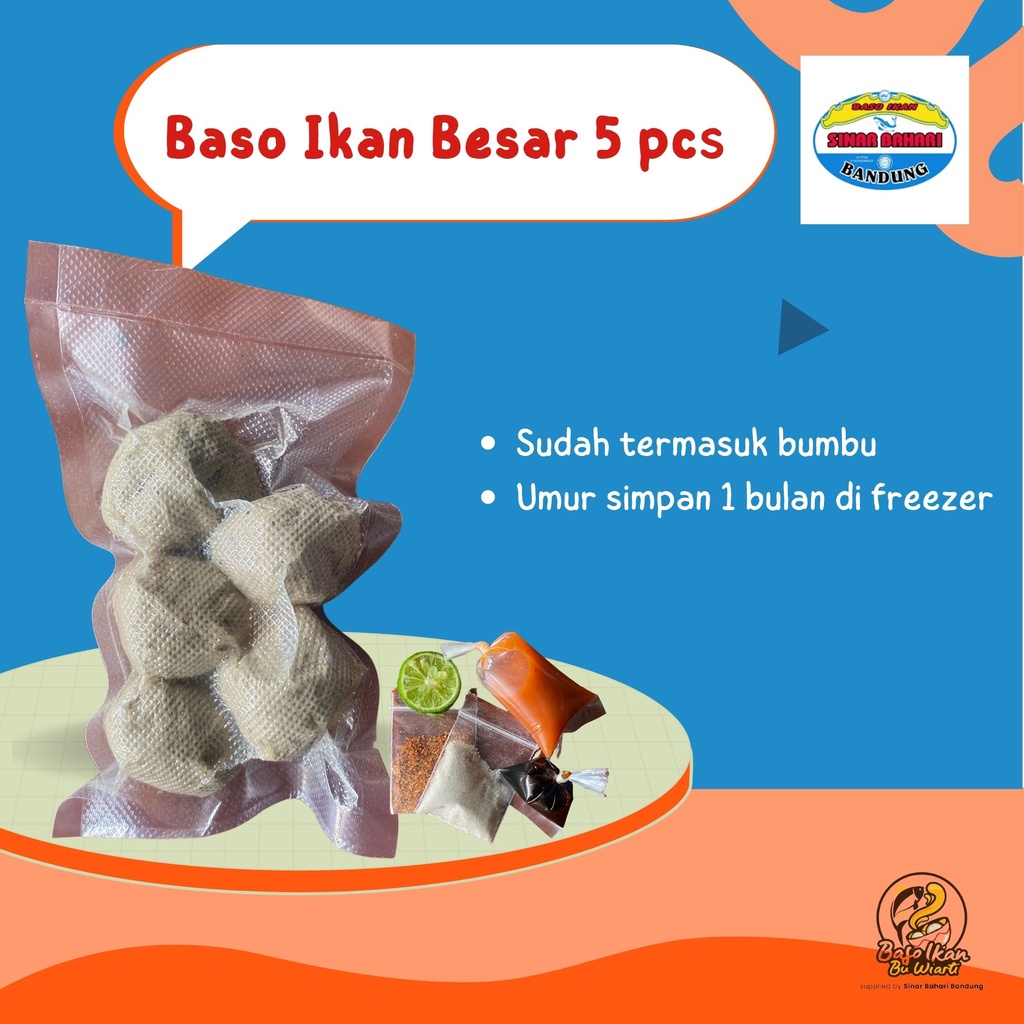 

Baso Ikan Sinar Bahari Besar 5 pcs + Bumbu Siap Saji