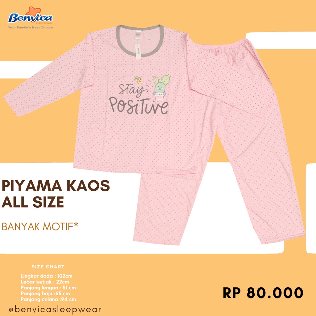 BAJU TIDUR PIYAMA KAOS TANE LEMBUT ADEN BANYAK MOTIF