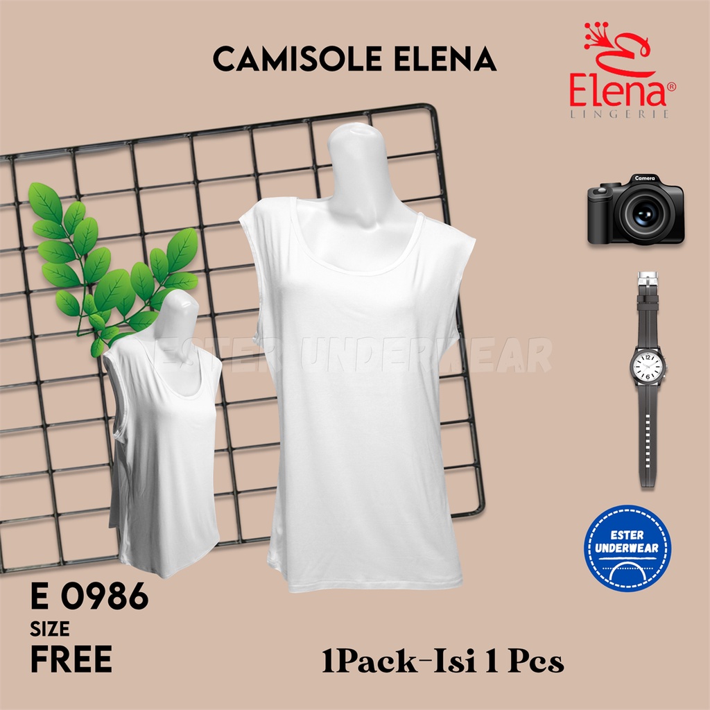 Elena Tanktop Singlet Wanita Jumbo Katun Modal E 0896 Isi 1Pcs