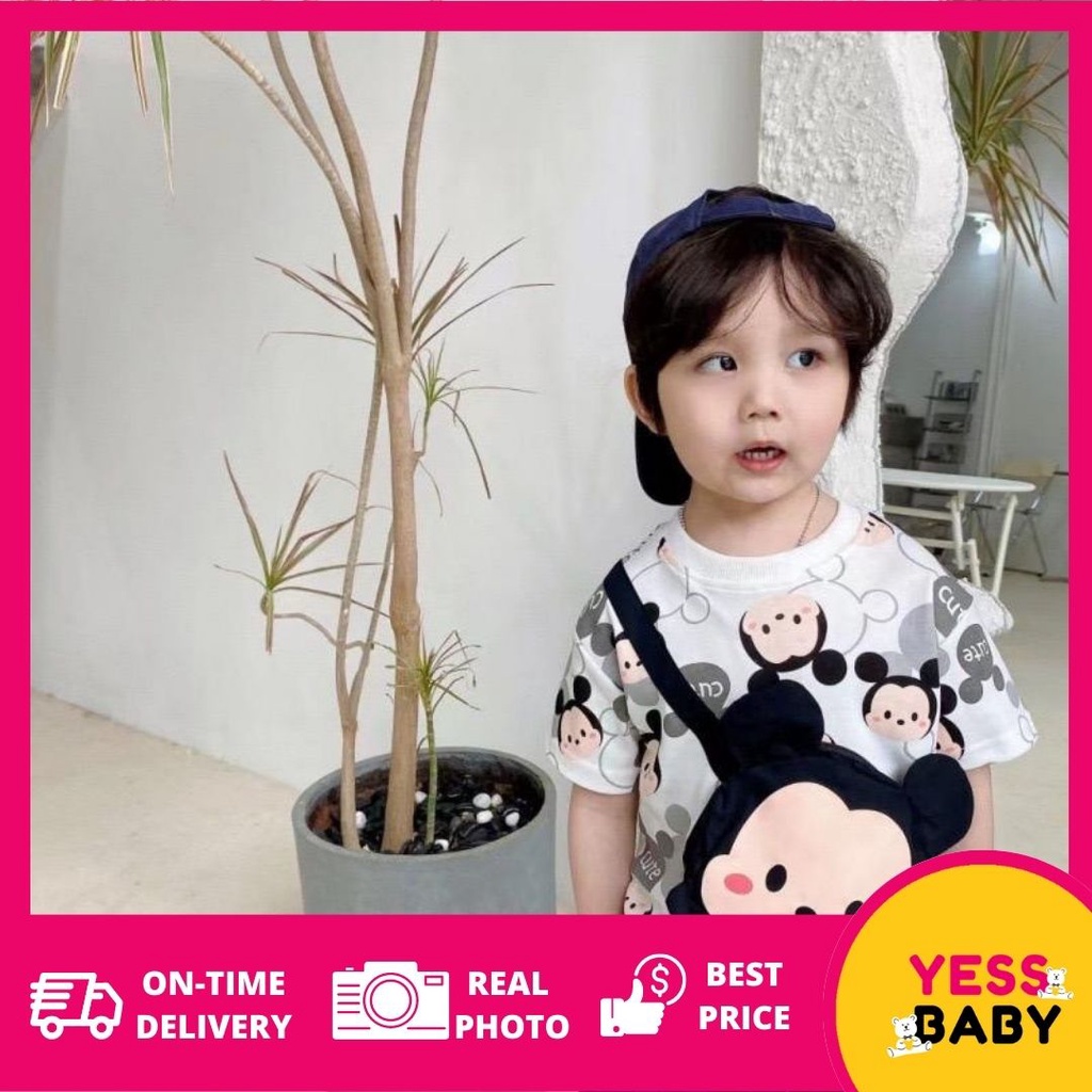 YESSBABY 1-9tahun TSUM LOTSO Gaun anak perempuan baru/versi Korea kartun rok denim dua potong palsu/rok kasual bayi perempuan/Dress baju anak cewek/baju anak perempuan 1tahun 2tahun 3tahun kado ulang tahun anak perempuan