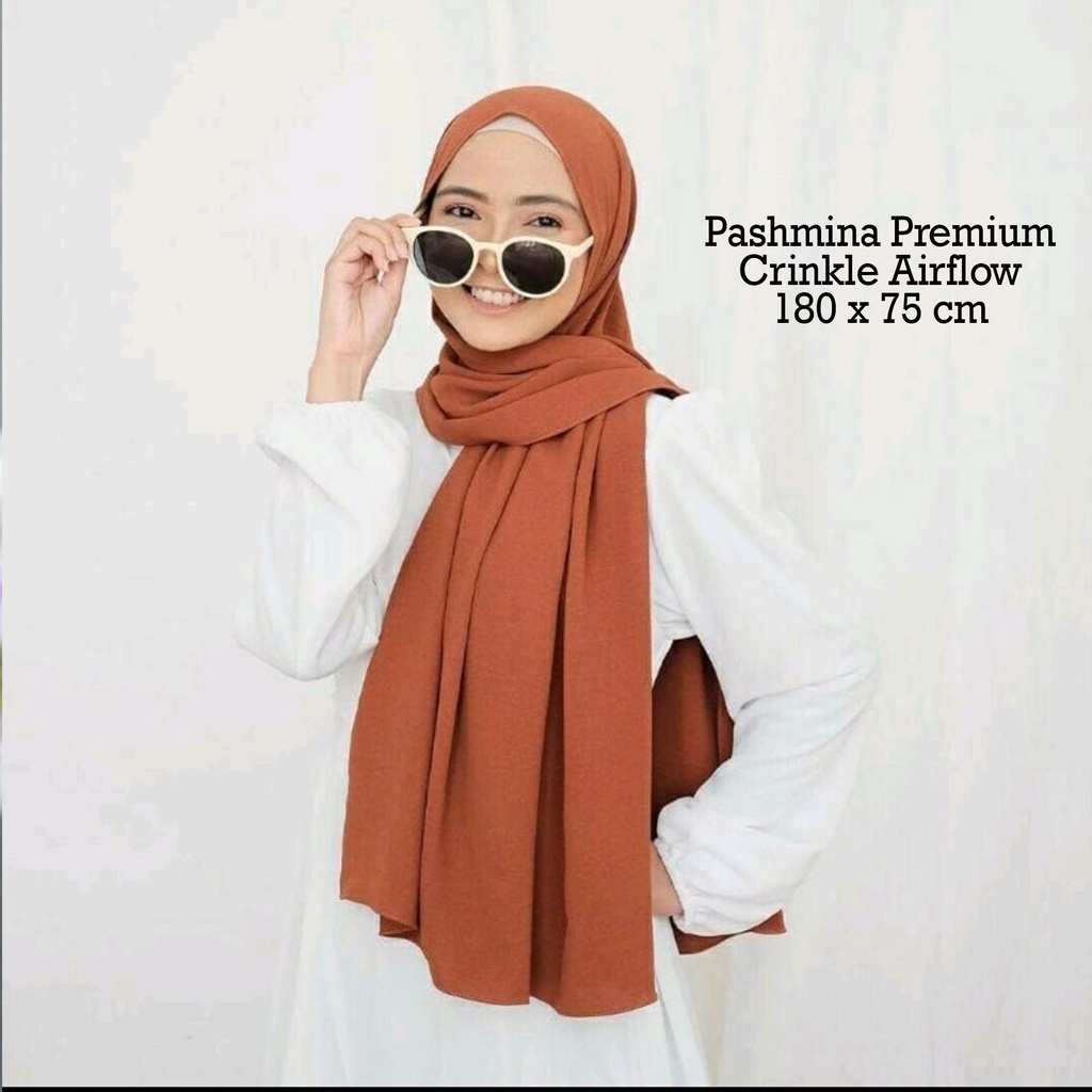 Man Jadda Hijab Pashmina Crinkle Airflow Premium Kerudung Pasmina Cringkle Airflow