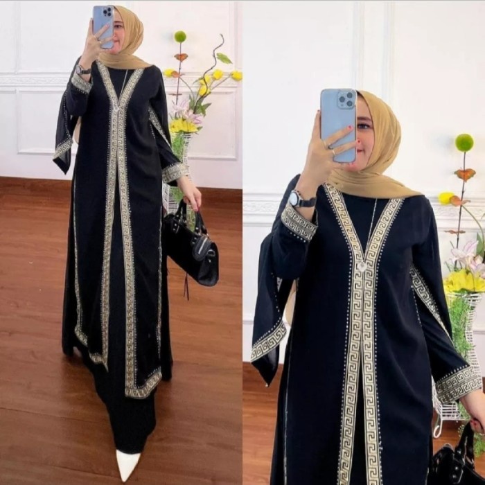 Gamis ABAYA TURKEY HITAM BORDIR KODE 1199//ABAYA TERBARU BEST SELLER - Hitam, XL(N5H2) Gamis Turkey 