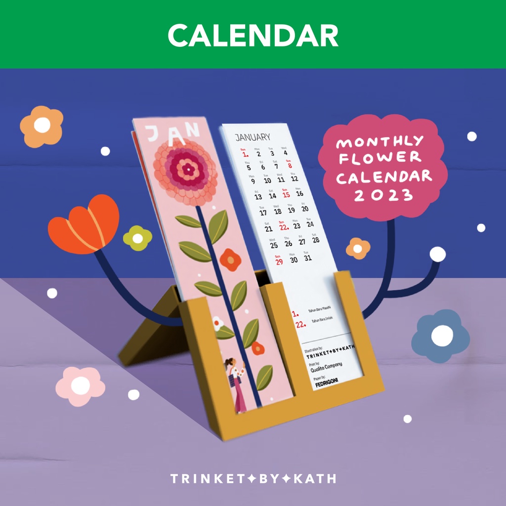 

Calendar / Kalendar / Bookmark / Pembatas Buku - Trinket by Kath