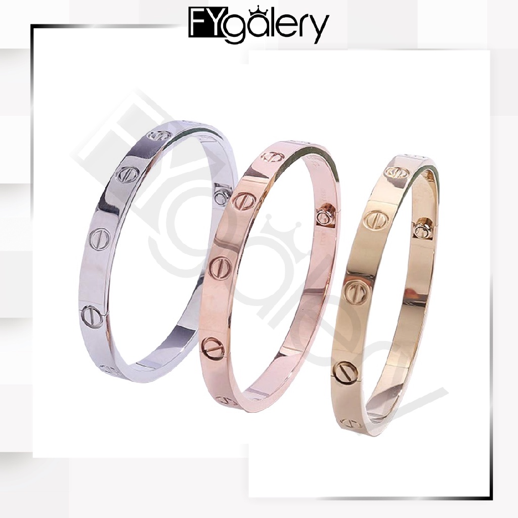 FYGALERY ACC153 Gelang Tangan Titanium Energi Magnetik Stainless Woman Bracelet Simple Polos Om Mani Padme Hum Fashion Wanita