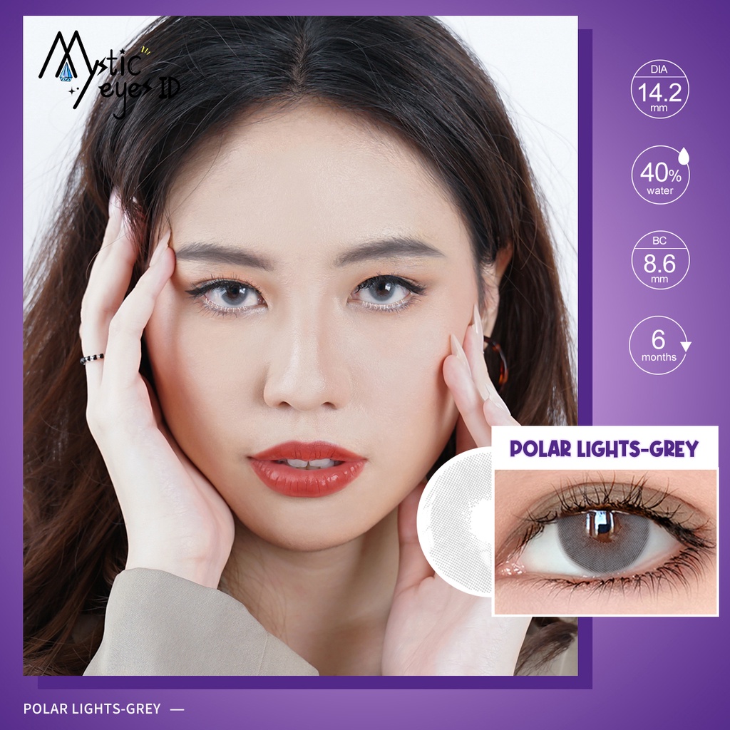 [✅COD] MYSTICEYES SOFTLENS POLAR LIGHTS SERI LENSA KONTAK MINUS  -1.00 S/D -8.00 14.2MM