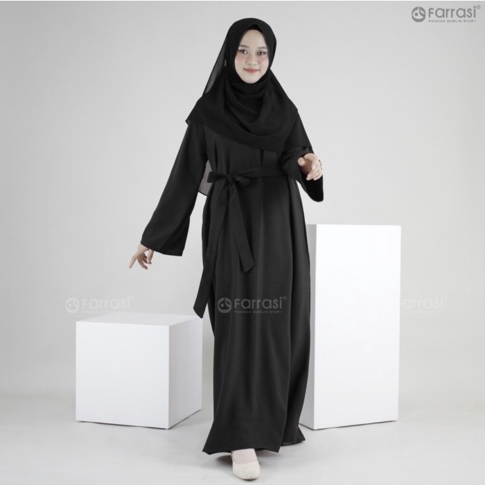 Gamis ABAYA BASIC / ABAYA TURKEY FARRASI - Hitam, S(S8B8) BEST SELLER Gamis Turki Gamis Turki Terbar