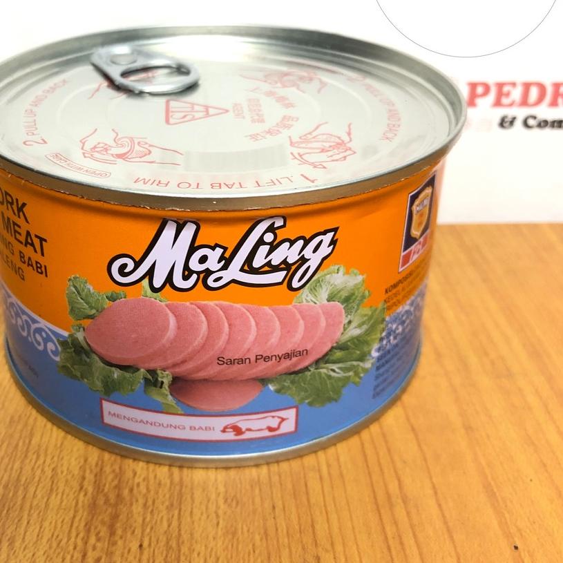 

➣ MaLing Canned pork luncheon meat TTS - daging babi dalam kaleng 397 gram ►