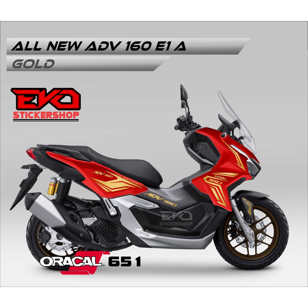 Sticker HONDA ADV 160 MERAH cutting stiker Gold Silver E1