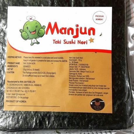 

➨ Manjun Yaki Sushi Nori Rumpul Laut 50 Lembar Dried Roasted Sea Weed ➺