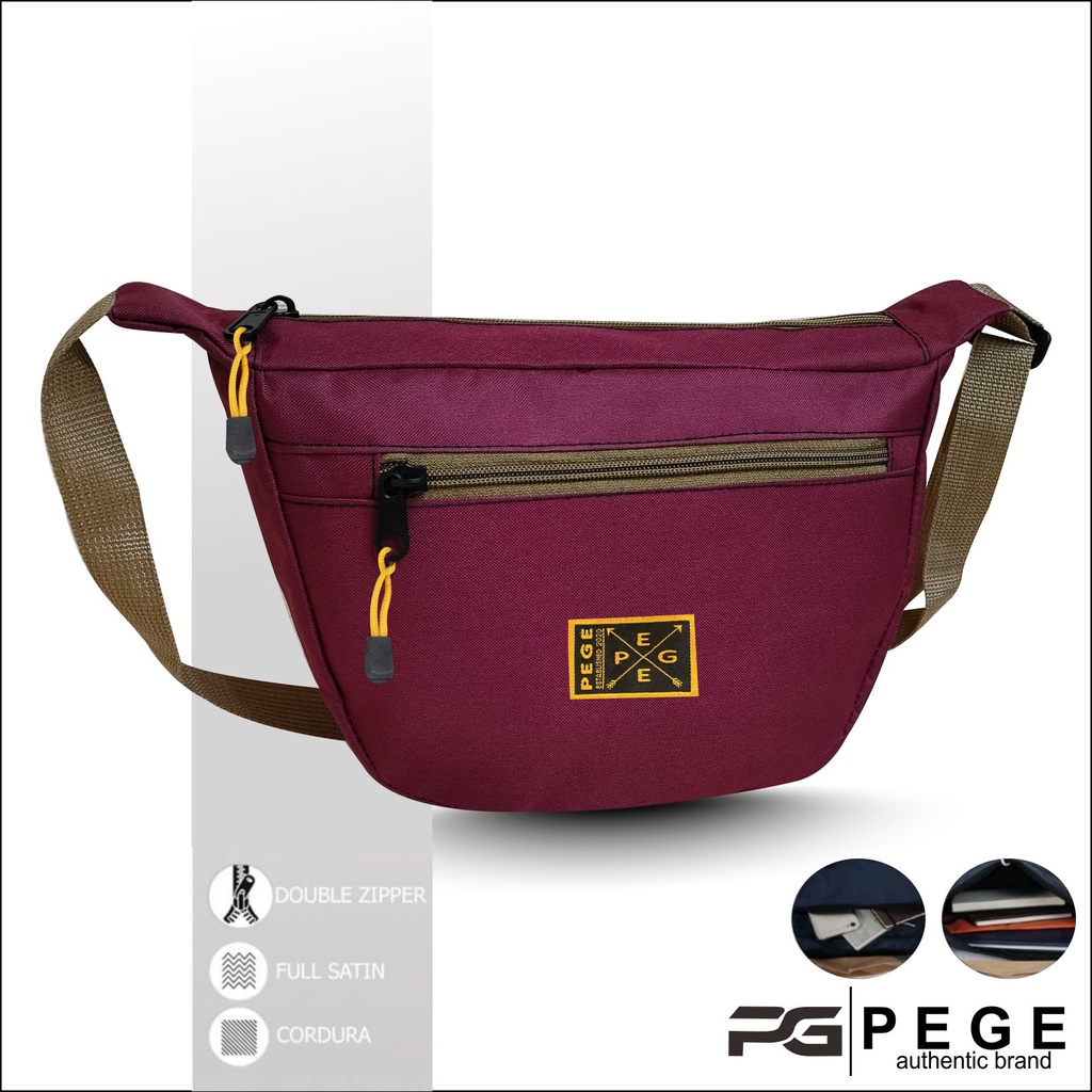 Tas Selempang Kasual Pria PEGE Slingbag Bahu Model Simpel Polos Keren - PG 8915