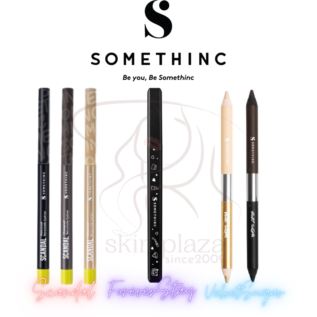 SOMETHINC Forever Stay Waterproof Liquid Eyeliner | VELVET SUGAR Dual Gel | SCANDAL Retractable Eye Liner Make Up