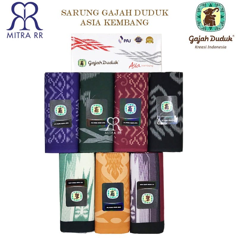 Sarung Gajah Duduk Asia Kembang - Sarung Dewasa Original