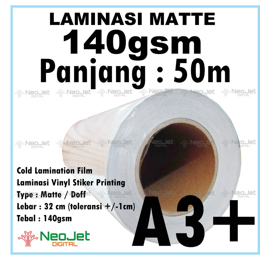 

Laminasi Matte Doff Dingin Laminating Mate Murah A3+ 140gsm 50m