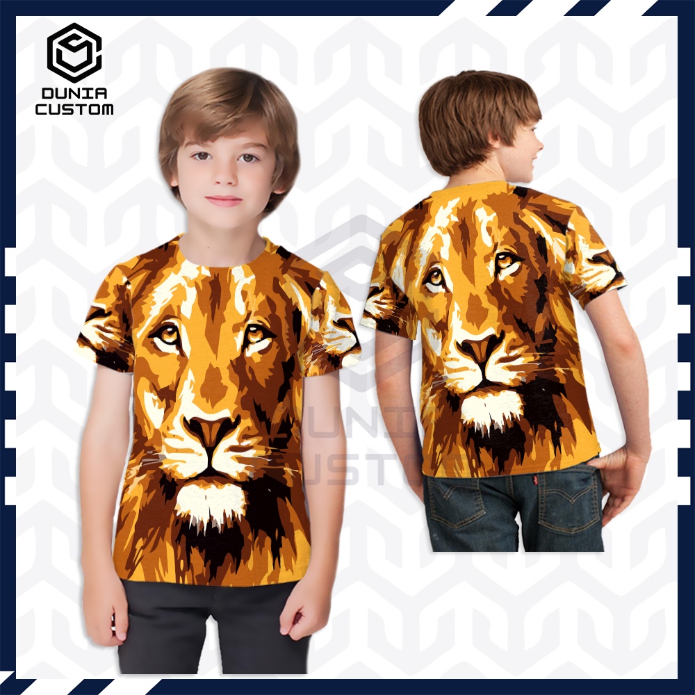 Kaos Anak Motif Harimau / Kaos baju T-shirt Anak HARIMAU PUTIH Fullprint / Pakaian Anak Laki-Laki HA