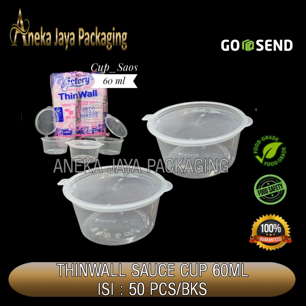 Thinwall Cup 60ml tempat saus saos Puding victory sambal kecap