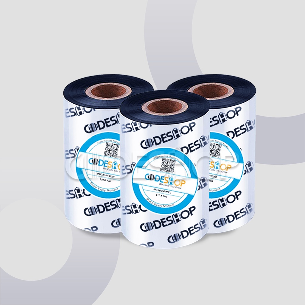 Codeshop Wax Resin Ribbon Printer Barcode 110 x 300M