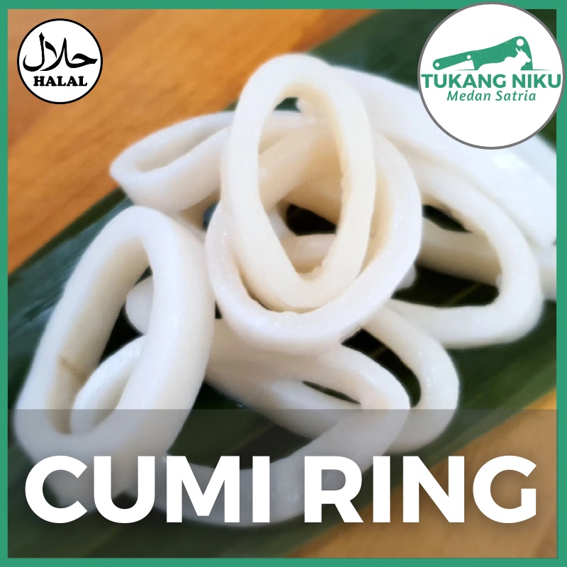 

CUMI RING - SEAFOOD SEGAR FROZEN FRESH BEKU KUPAS BERSIH MENTAH FLOWER TUBE BEKASI KG GRAM GR CALAMARI