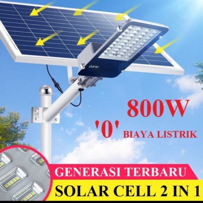 Cables Pju Led Solar Power 600W/800W Lampu Jalan Solar Cell 2 In 1 Pju Led