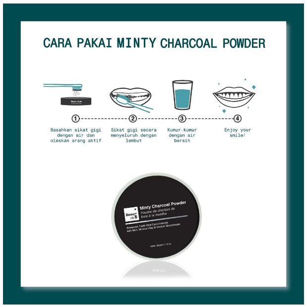 Minty Charcoal Powder for Teeth Detoxification | Beaudelab Arang Aktif Detoks Karang &amp; Pemutih Gigi | 30 gr