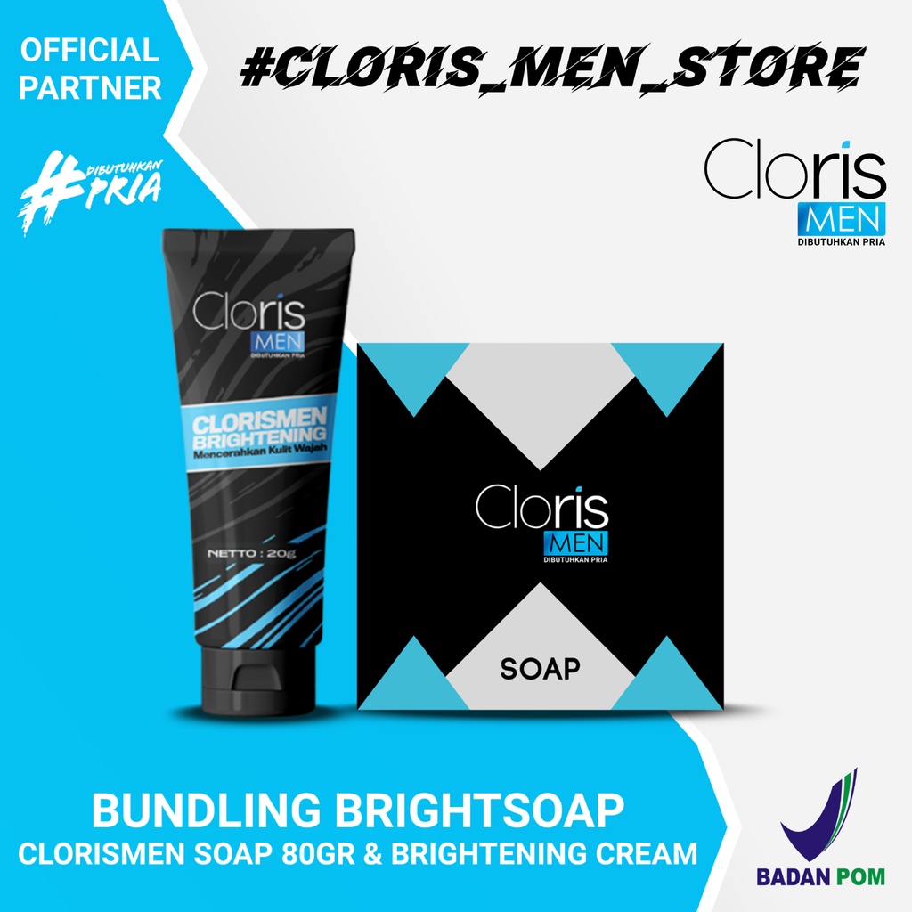 [Paket Bundling] Clorismen Soap 80gr + Brightening Cream - Sabun Muka Pembersih Wajah Kusam Memutihkan