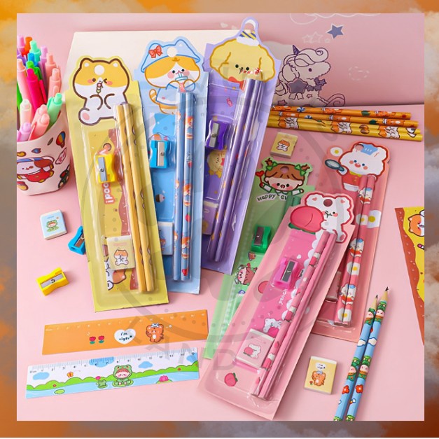 

Mini Set Stationary/Alat Tulis Set Sekolah/Pensil Set Anak Sekolah Motif Kartun Karakter Ecer