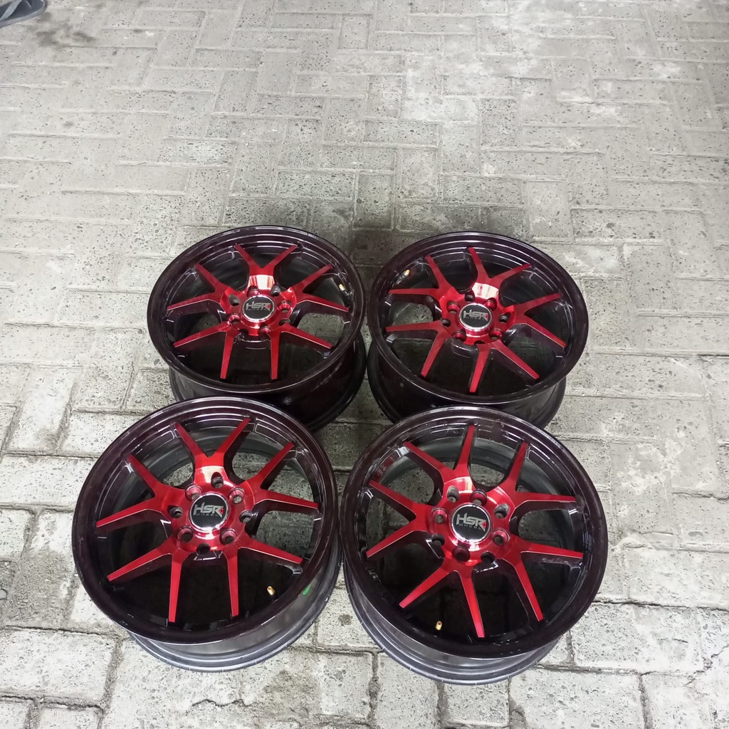 VELG MOBIL BEKAS HSR HYURA BOROKO RING 15 LEBAR 6,5 BAUT 4 ET 42