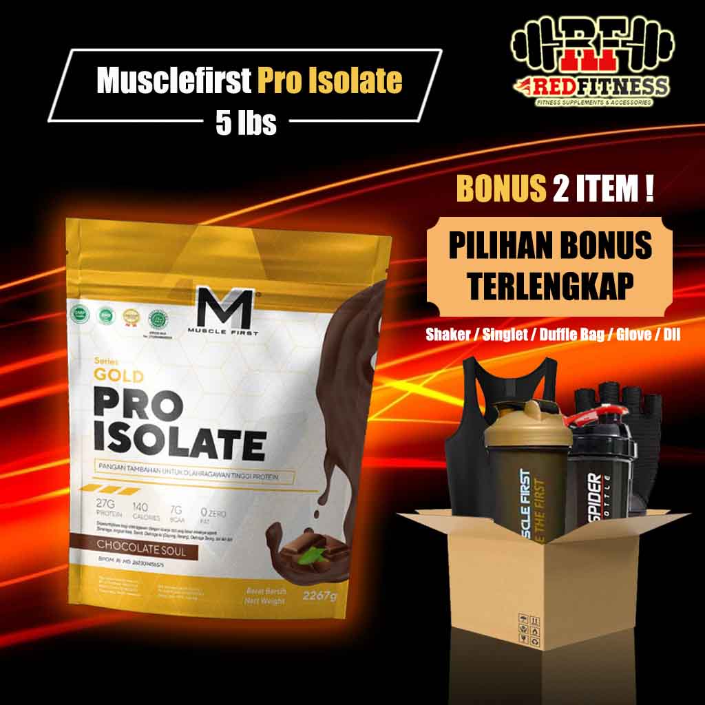 M1 Muscle First Gold Pro Isolate 5 lbs / Musclefirst Whey Protein 5lbs 5lb 5 lb BPOM Halal MUI