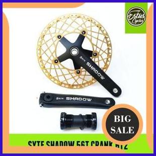 last stok Crank Sepeda Lipat Pacific Syte Shadow 56T Single Chainring HT2 Hollowtech 140ZZ3