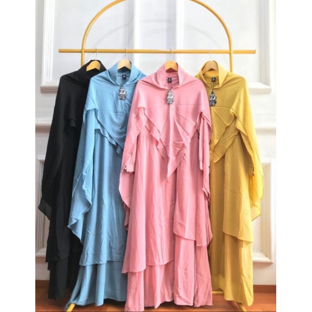 Gamis Shofia by ZR MOM &amp; KIDS COUPLE Ceruty Babydoll ibu anak 4-14 th ootd kondangan lebaran fashion muslim busana syari wanita gaun hijab pesta