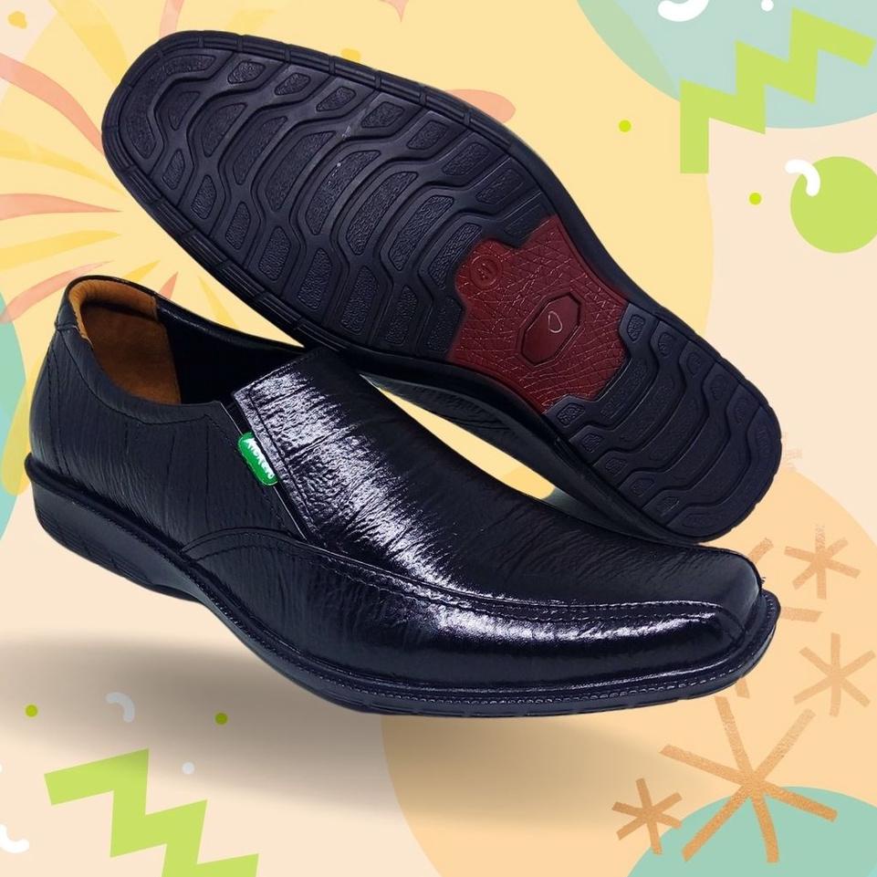 {DKK.25Fe23n} Sepatu kulit pria pantofel kerja sol flat tanpa hak fantofel formal pantopel dinas fan