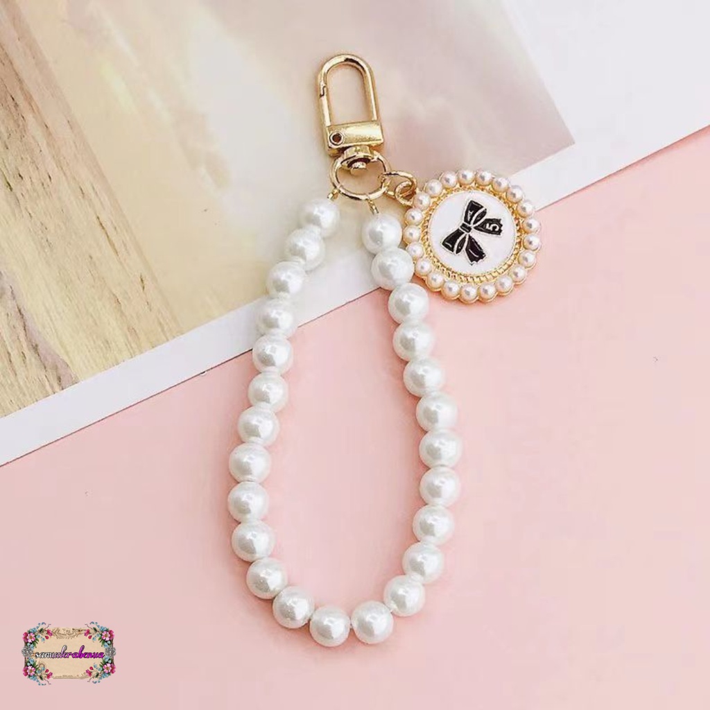 SM02 TALI LANYARD MANIK MANIK MUTIARA AKRILIK ANTI HILANG UNTUK CASE HP UNIVERSAL SB4872