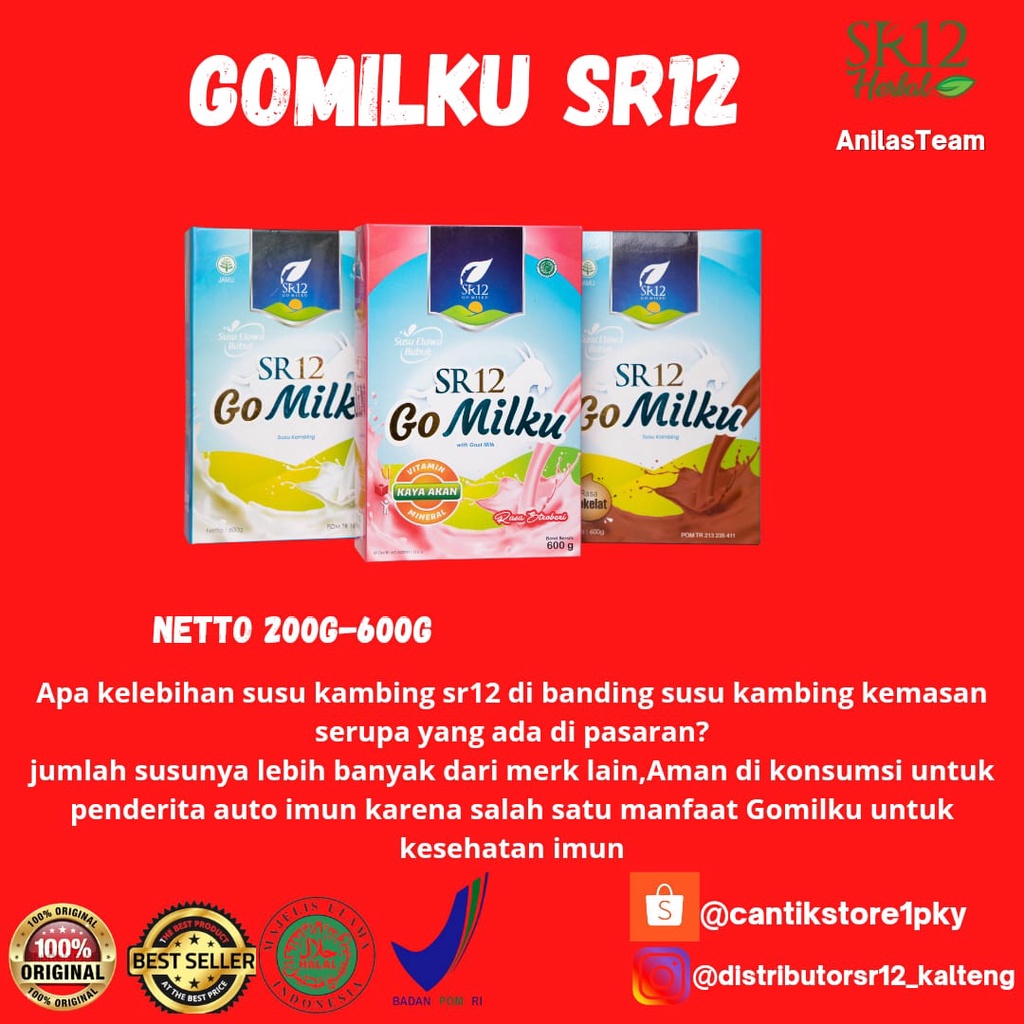 

HALAL GoMilku SR12 Coklat 600gr- Susu Kambing - Susu Murni - Susu Etawa