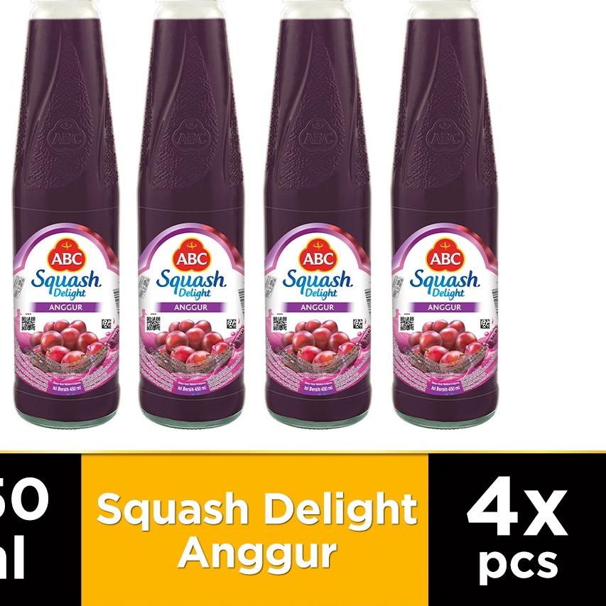 

✮ ABC Sirup Squash Delight Anggur 450 ml - Multi Pack 4 pcs ♧