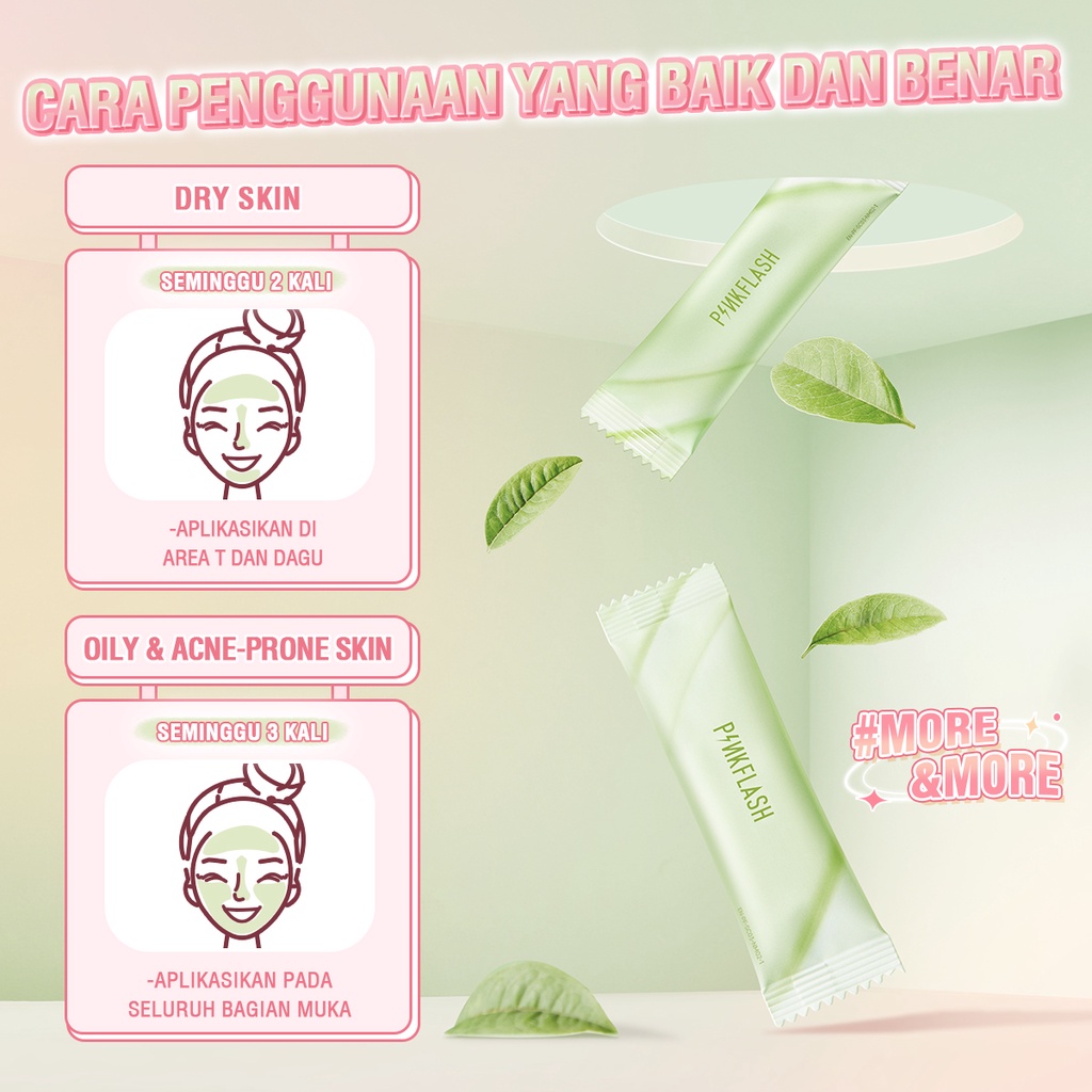 PINKFLASH Clay Mask / Masker Wajah / Natural Plant Cleansing Clay Mask