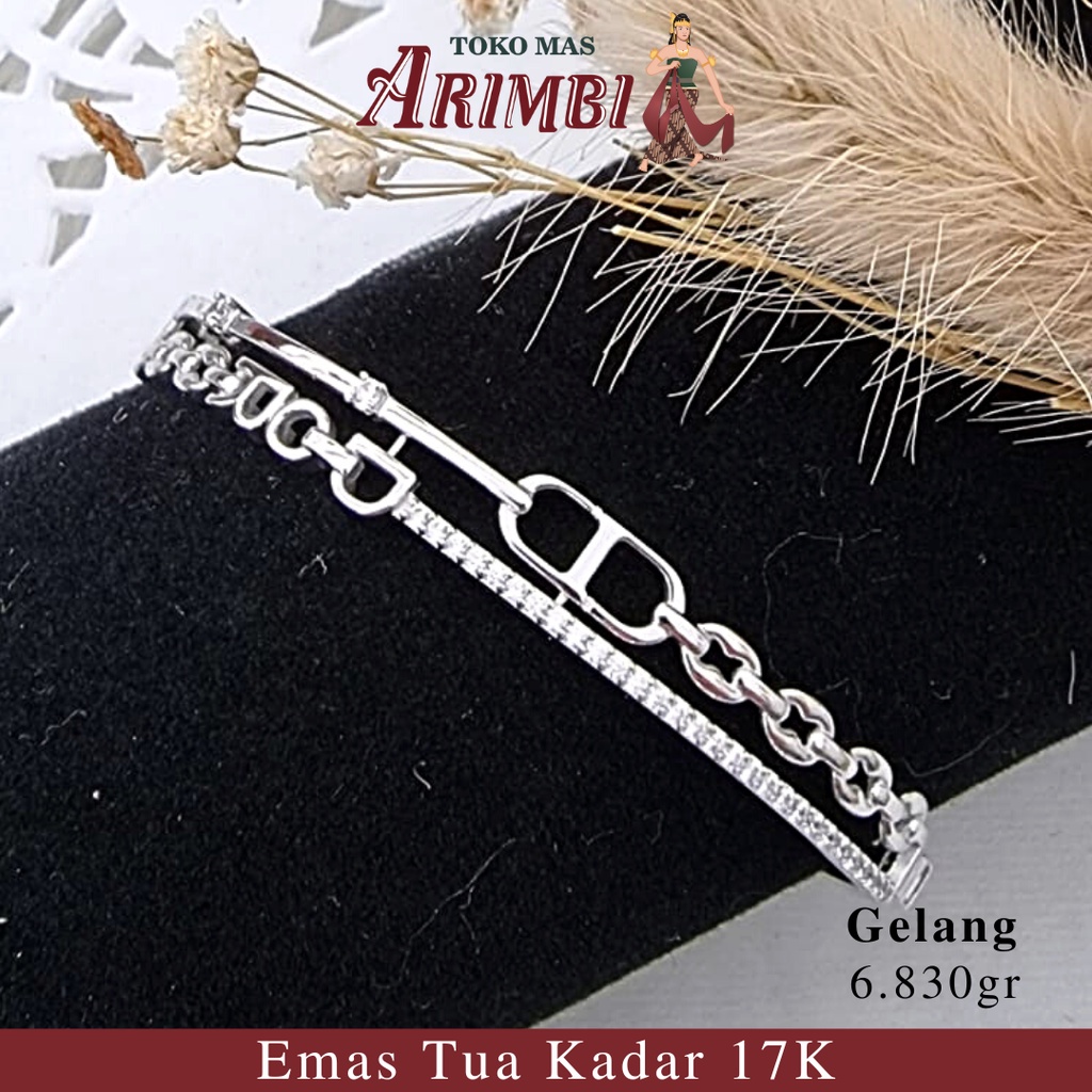 Gelang Emas Bangle Kolong Oval Dior AD (P)