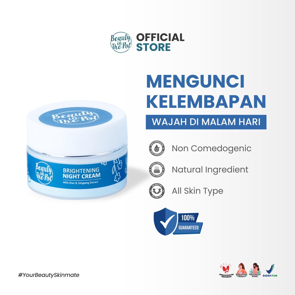 [4 paket] Brightening Series - Beauty In The Pot - Skincare Alami BPOM Mencerahkan Wajah, Memudarkan Flek Hitam, &amp; Mencegah Penuaan Dini