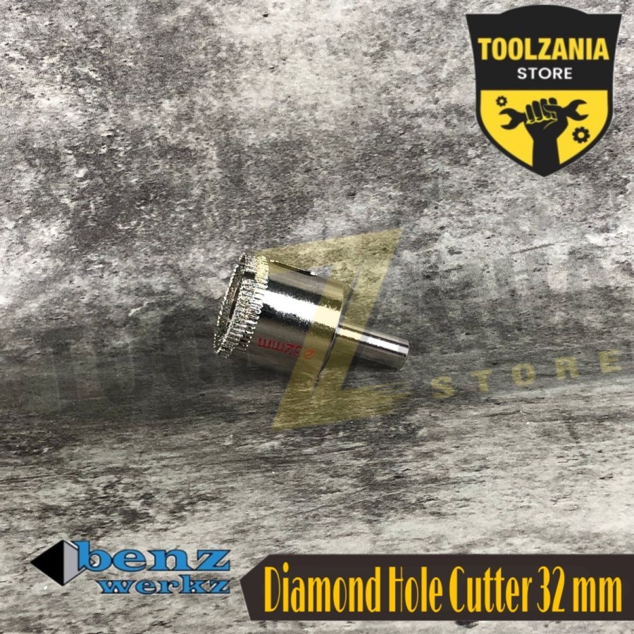 Mata bor kaca mata bor intan 32mm benz werkz diamond hole cutter 32 mm