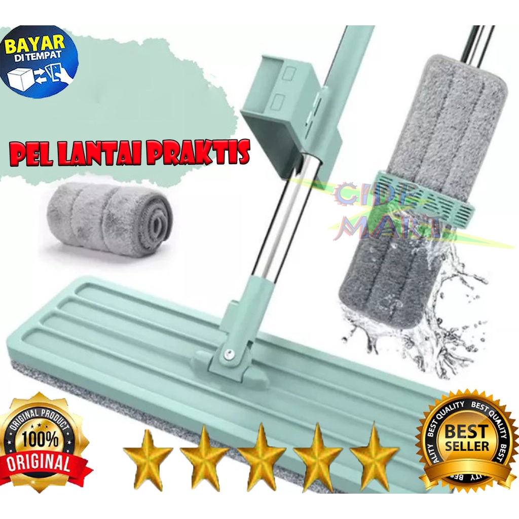 MC Alat Pel Lantai Tarik Flat Mop Peras Tanpa Tangan Ultra Mop Pembersih lantai / Alat Sapu Pel Lantai Tarik Dorong Ultra Mop Lipat Praktis Microfiber / Peralatan Kebersihan Rumah Serbaguna Flat Handsfree / Kain Lap Pembersih Lantai Dinding Langit Rotasi