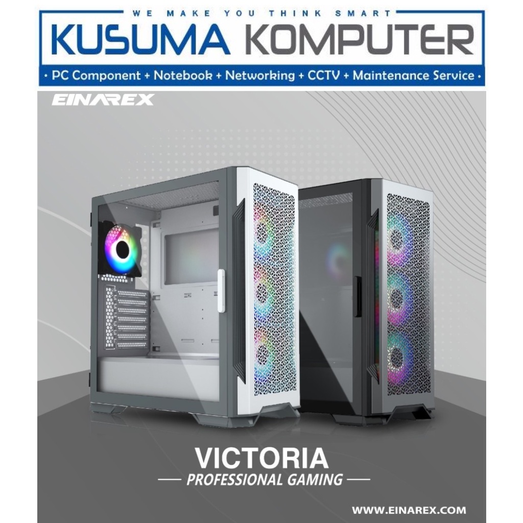 Casing PC EINAREX Victoria Black E-ATX Gaming Case Tempered Glass