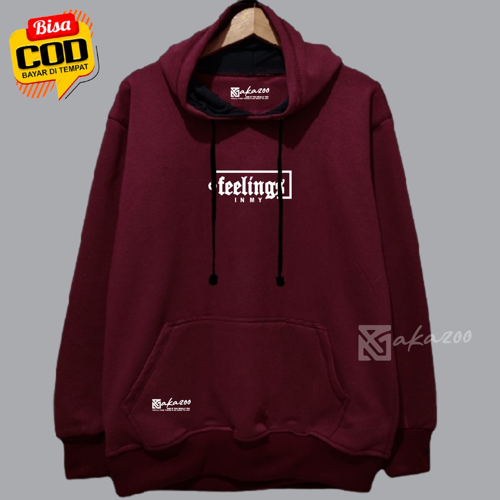 switer pria switer cowok AKAZOO JPN marun feelings in my hoodie oversize pria distro sweater jumbo xxl murah jamper cewe polos hoodie tebal hodie pria original distro unisex M L XL XXL premium akazoo