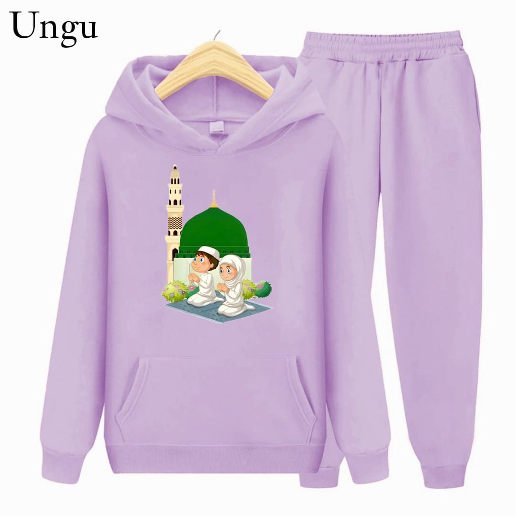 Hzl_outfit Hoodie Setelan Anak Anak Uniseks Islami Berdoa S,M,XL